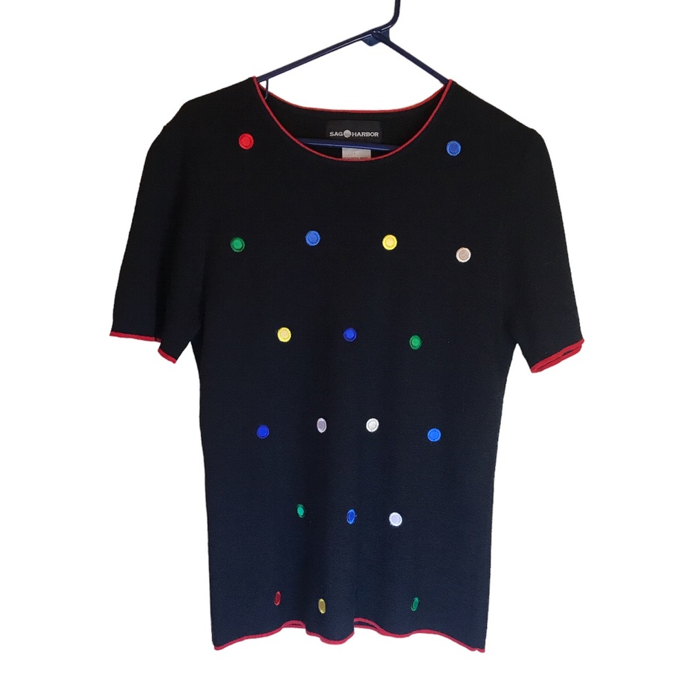 Womens sag harbor poka dot blouse